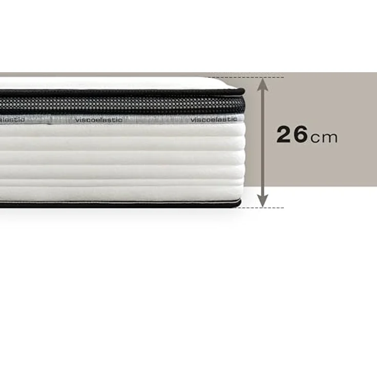 KUO Dream Viskoelastische Bio-Memory-Matratze, 120x200 cm, Dicke 26 cm, wendbar, Sommer/Winter, wärmeregulierend, atmungsaktiv, mittlere bis hohe Härte, schwer entflammbar – Bild 4