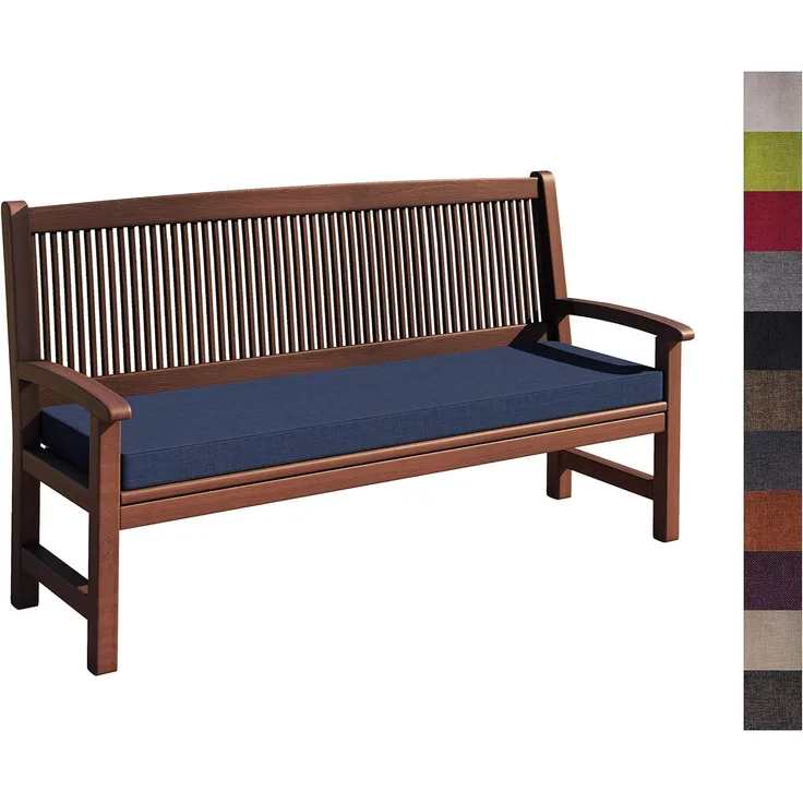 sunnypillow Bankauflage Stuhlkissen mit abnehmbarem Bezug Bankkissen Bankpolster Polsterauflage Auflage für Gartenbank viele Farben und Größen zur Auswahl (100 x 60 x 5 cm, Blau)