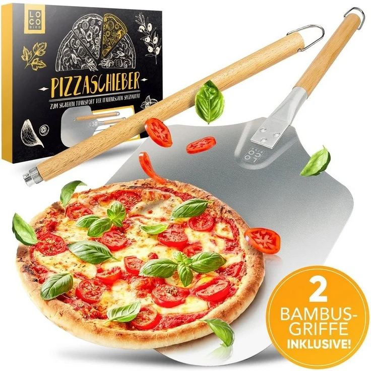 Loco Bird Pizzaschieber aus rostfreiem Aluminium, Pizzaheber mit abgerundeten Kanten – Bild 5