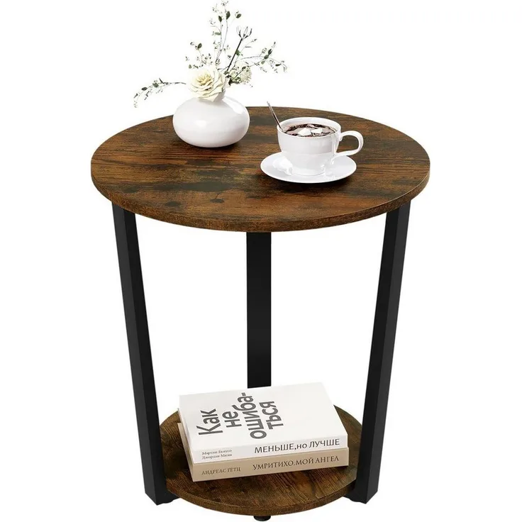 Woltu Couchtisch (1-St), Beistelltisch mit 2 Ablagen, aus Holzwerkstoff