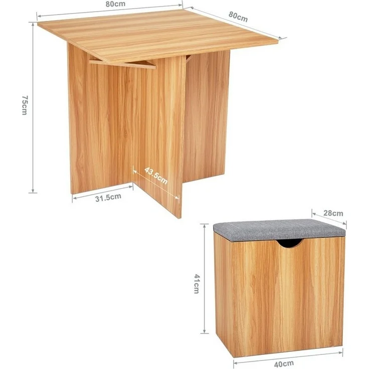 Mondeer Essgruppe (Set, 5-tlg), (5-tlg), 4 Stühle und 1 Tisch,Roteiche – Bild 3