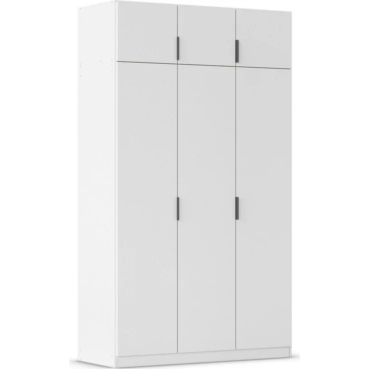 Rauch Möbel Lagoa, Kleiderschrank, Garderobe für Schlafzimmer, Kinderzimmer, Jugendzimmer 6-türig, mit Zubehör Premium, Farbe Weiß, Breite 136 – Bild 1