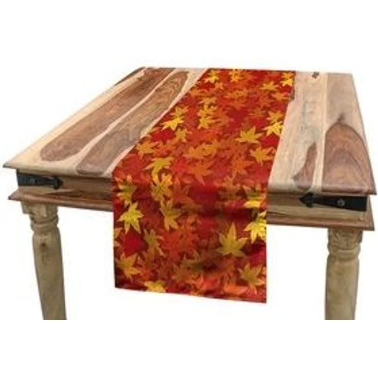 Abakuhaus Tischläufer Esszimmer Küche Rechteckiger Dekorativer Tischläufer, Orange Nature Designs – Bild 4