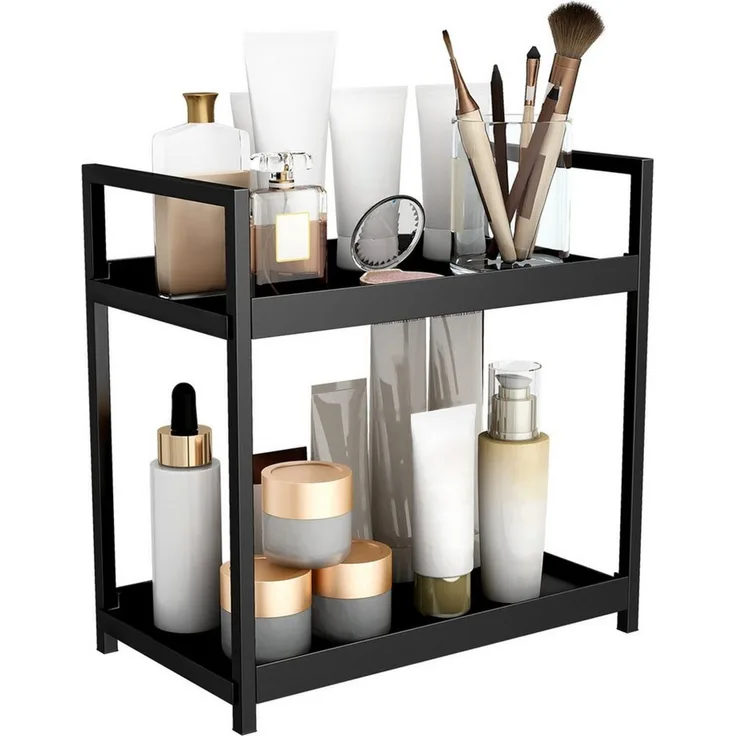 GarveeMore Ablageregal Küchenthekenregal mit 2 Ebenen,Schreibtisch-Aufbewahrung,Gewürzregale, für Badezimmer,Küche,Wohnzimmer,Schlafzimmer,Frisiertisch