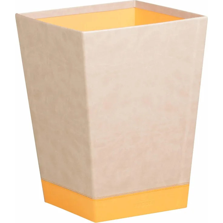 Rhodia 318825C Papierkorb (24 x 24 x 32 cm, Kunstleder, elegant und praktisch, ideal für Ihr Büro) 1 Stück, beige