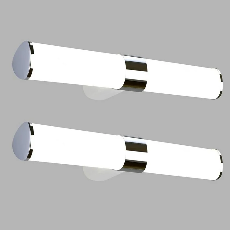 Nettlife LED Spiegelleuchte Bad Spiegellampe Badleuchte Chrom Wandlampe, LED fest integriert, Neutralweiß, Keller Küche – Bild 1