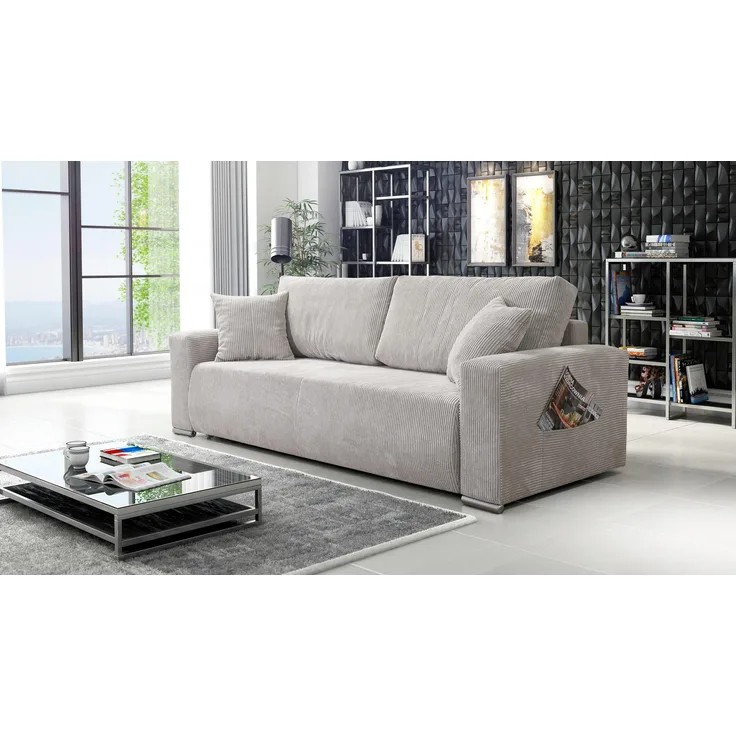 Sofa Couch Schlafsofa Wohnlandschaft Schlaffunktion 3-Sitzer Lincoln Cord Bezug