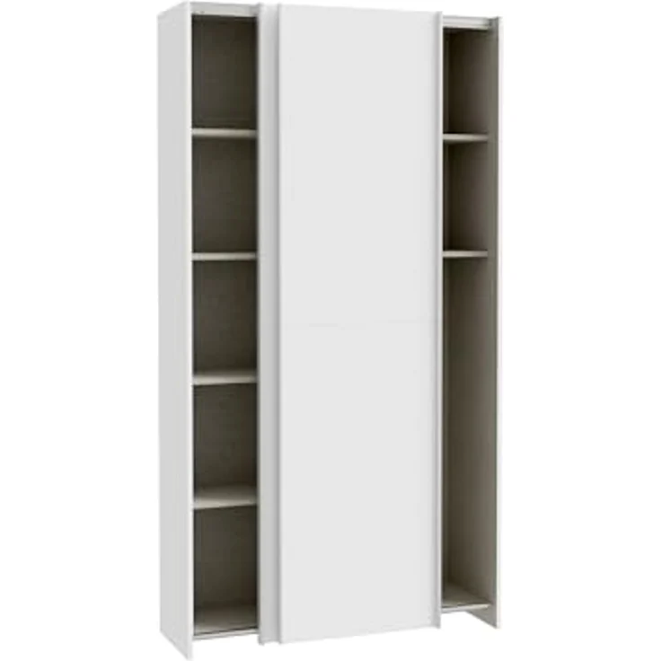 Schwebetürenschrank >HOME NOOK< 6 Böden, in Weiss - 100,1x190,5x39,1cm (BxHxT) – Bild 3