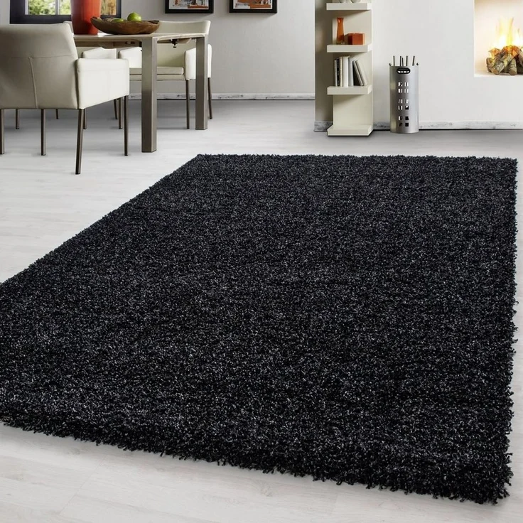 Teppium Teppich Unicolor - Einfarbig, Rund, Höhe: 30 mm, Einfarbig Shaggy Teppich Wohnzimmer Langflor versch. farben und größen – Bild 1