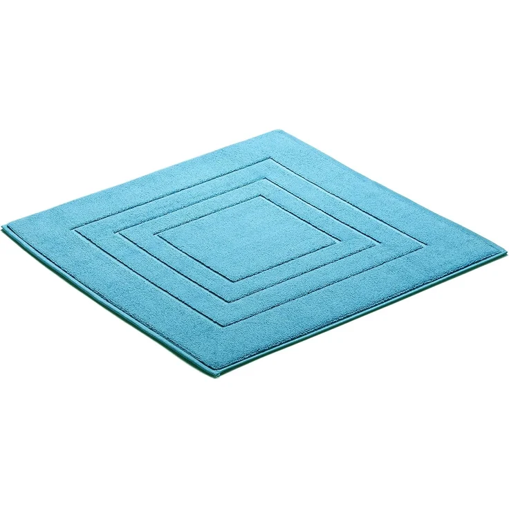Vossen Badematte Feeling, Höhe 10 mm, beidseitig nutzbar, fußbodenheizungsgeeignet, Baumwolle, quadratisch, Badteppich, Uni-Farben, mit Bordüre, Hoch-Tief Effekt, reine Baumwolle