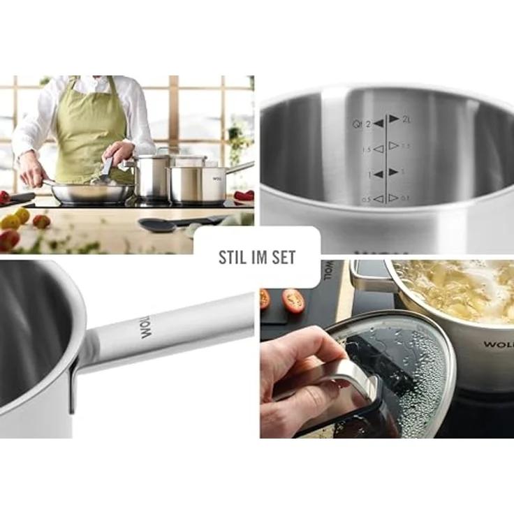 WOLL Topf-Set Steel, Edelstahl (Set, 7-tlg), hochwertiger, korrosionsbeständiger Edelstahl – Bild 3