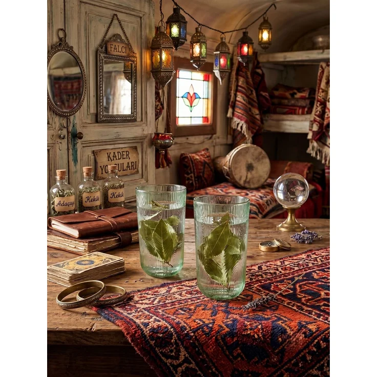 Hermia Concept 'PB-520085-Y' Gläser-Set (4-teilig), Transparent, 7,6 x 7,6 x 13,4 cm, 355 ml – Bild 1