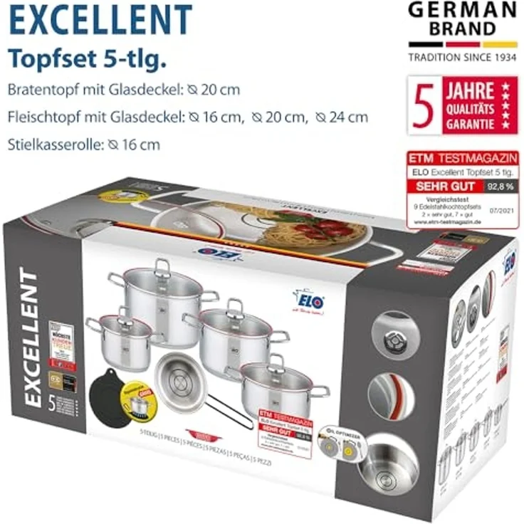 ELO Topfset 'Excellent' 6-teilig, Edelstahl – Bild 3