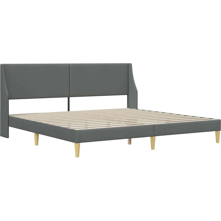vidaXL Bettgestell mit Matratze Dunkelgrau 200 x 200 cm Polyester 3414755 – Bild 4
