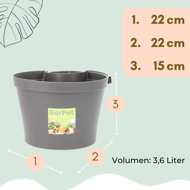 GarPet Blumentopf 2er Set Fallrohr Blumentopf für Regenrohr Regenrinne Pfosten Hängetopf – Bild 2