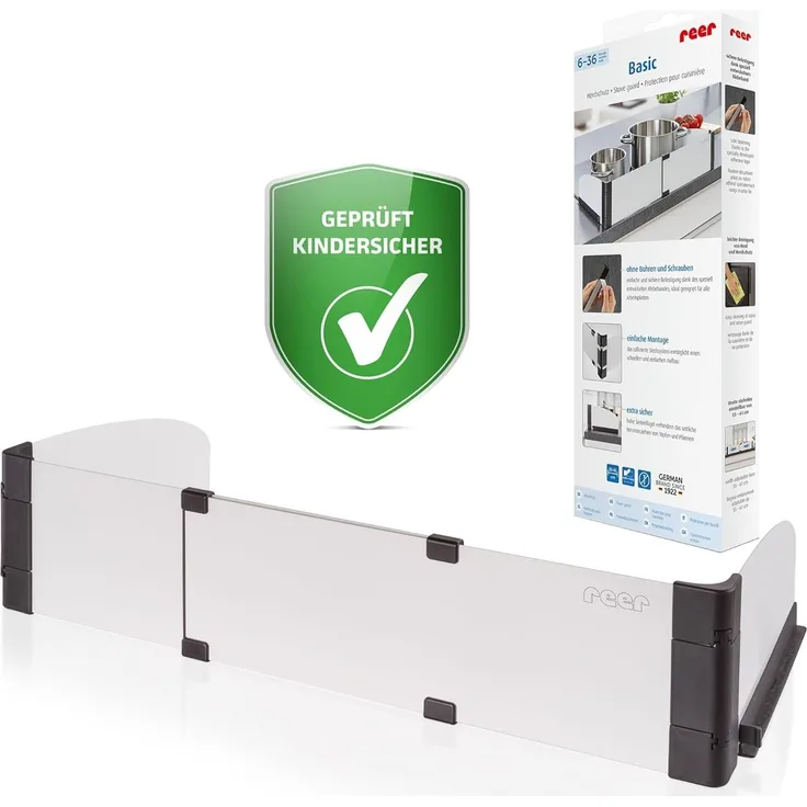 reer Herdschutzgitter Basic, ausziehbar 55-61 cm Silber, 20058