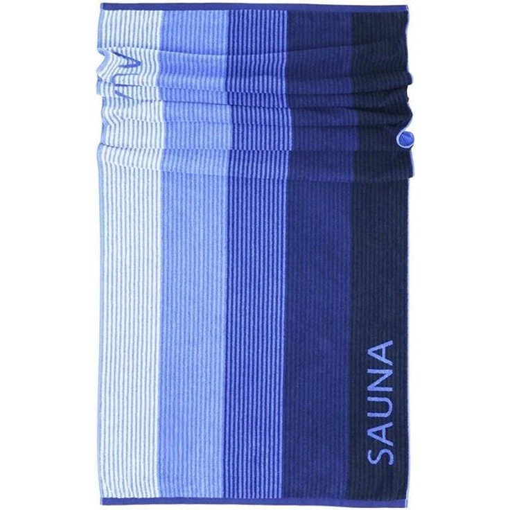 Lashuma Saunatuch Helsinki, Frottee (1-St), großes Handtuch 85x200 blau schwarz mit Streifen – Bild 4