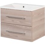 Fackelmann B.CLEVER Waschtisch 2-teilig, Gussmarmor 60 cm, Braun hell