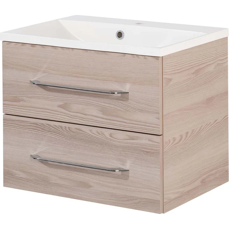 Fackelmann B.CLEVER Waschtisch 2-teilig, Gussmarmor 60 cm, Braun hell – Bild 1