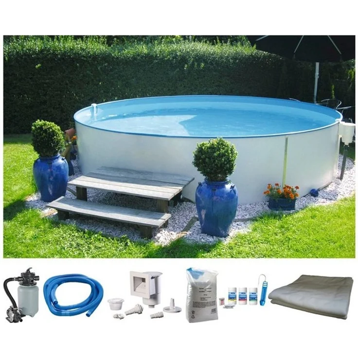 my POOL BWT Rundpool PREMIUM inkl. umfangreichem Zubehör (Komplett-Set, 6-tlg), Höhe 120 cm, in verschiedenen Größen erhältlich – Bild 4
