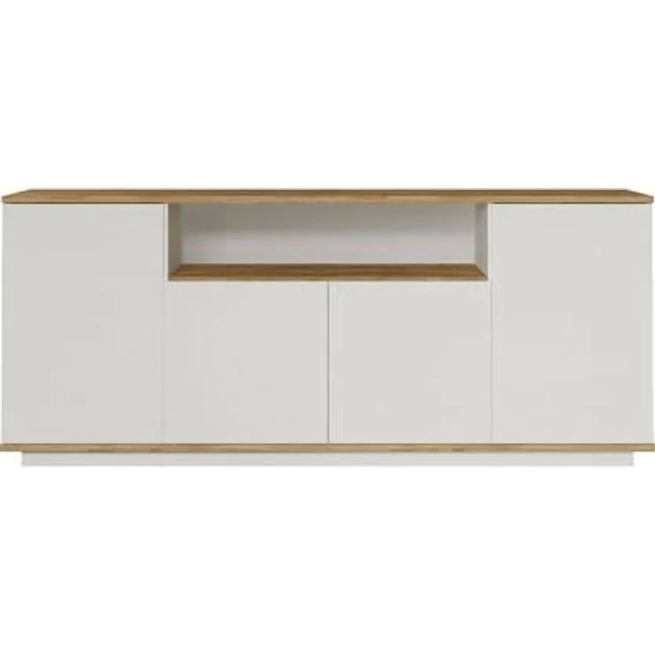 Dmora Buffet Nekkar, Buffet du Salon, Commode de Salon, Garde-Manger de Cuisine, 180 x 45 x 75 cm, chêne et Blanc – Bild 7