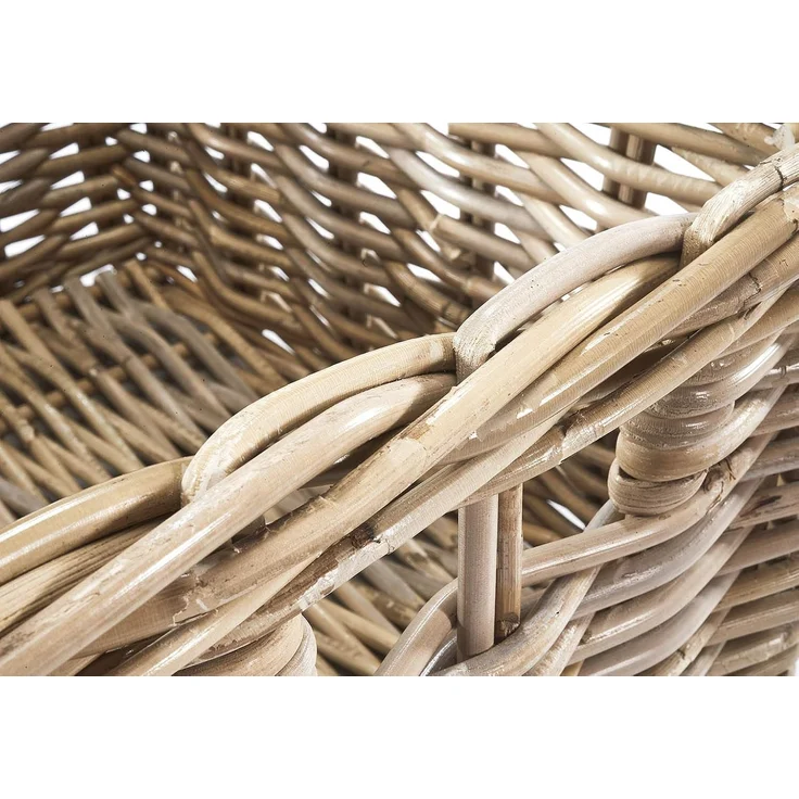 Kobolo Aufbewahrungskorb Rattankorb Kubu grau eckig 40x30x20 cm – Bild 2