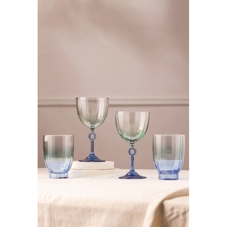 Hermia Concept 'Elite 320 - Blue' Gläser-Set (4-teilig), Blau, 7,9 x 7,9 x 11 cm, 320 ml – Bild 3