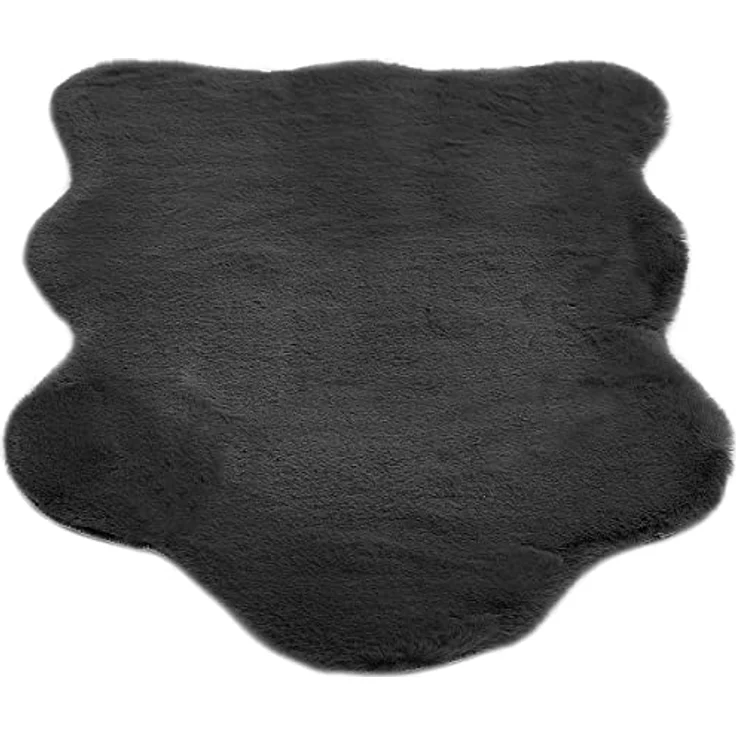 -LUXOR- living Fellteppich Coste gemütlicher weicher Hochflor Kunstfell Teppich 55 x 80 cm anthrazit – Bild 8