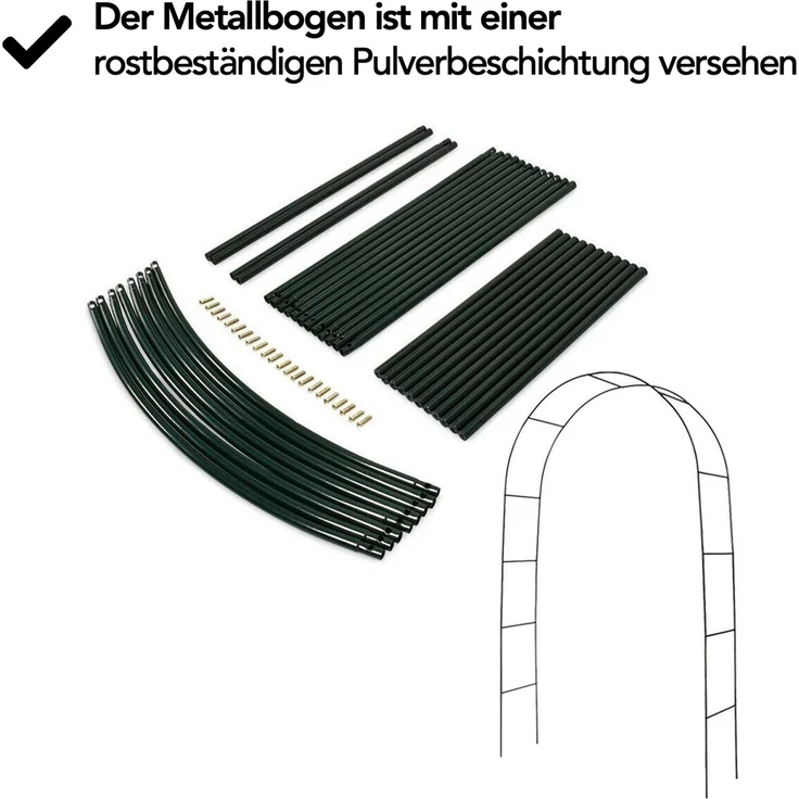 Brixy - Rosenbogen - Gartenbogen - Rankhilfe - Blumenbogen - Für Kletterpflanzen - Metall - 240 x 140 x 38 cm - Schwarz – Bild 6