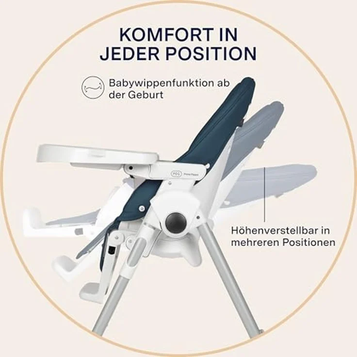 Peg Perego 'Prima Pappa Follow Me' Hochstuhl - Petrolio (Lederimitat) – Bild 3