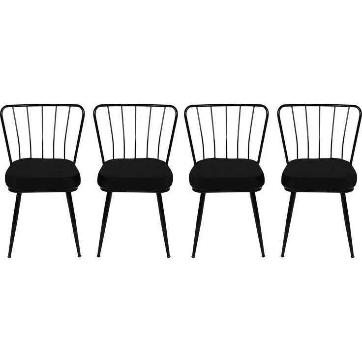 Skye Decor 'Yıldız 943 V4' Stuhlset (4-teilig), Schwarz, 43 x 82 x 42 cm – Bild 2