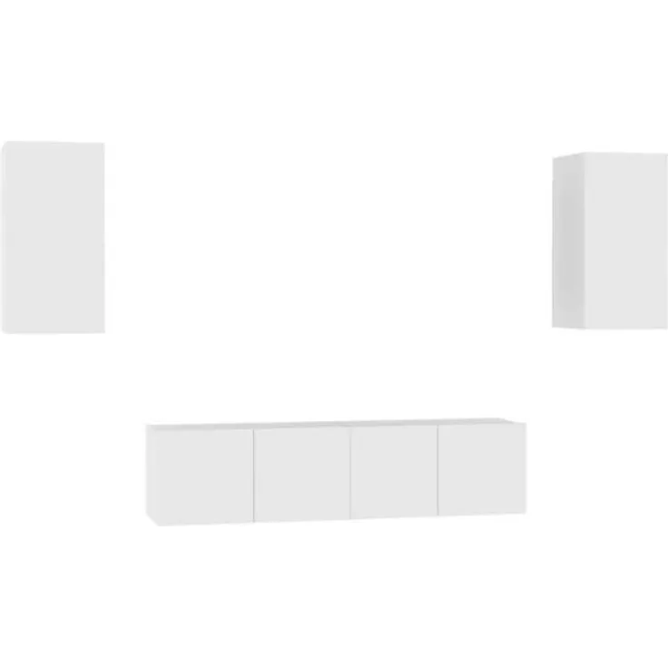 vidaXL 4-tlg. TV-Schrank-Set Weiß Spanplatte [3074453]