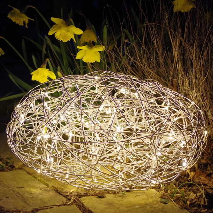 LED-3D-Stein "Galax Stone", Silber, Alu, 30x55 cm