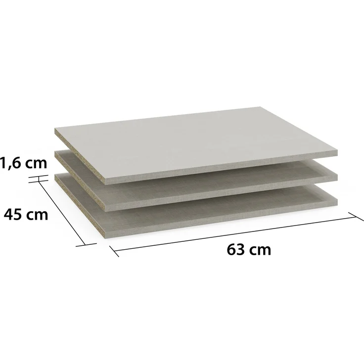 rauch Zubehör, Einlegeböden 3er-Set, für Schwebetürenschränke von rauch mit einer Elementbreite von 65,5 cm und einer Schranktiefe von 59 cm – Bild 2