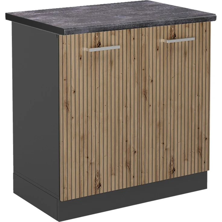 Spülenunterschrank R-Line Artisan-Eiche 80 cm , AP Anthrazit Vicco – Bild 1
