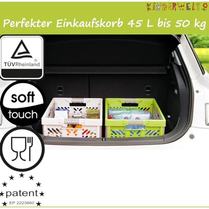 KiNDERWELT Robuste Profi - Klappbox 45 L bis 50 kg - Faltbox, Kiste, Korb zur Aufbewahrung, Transport - orange – Bild 5