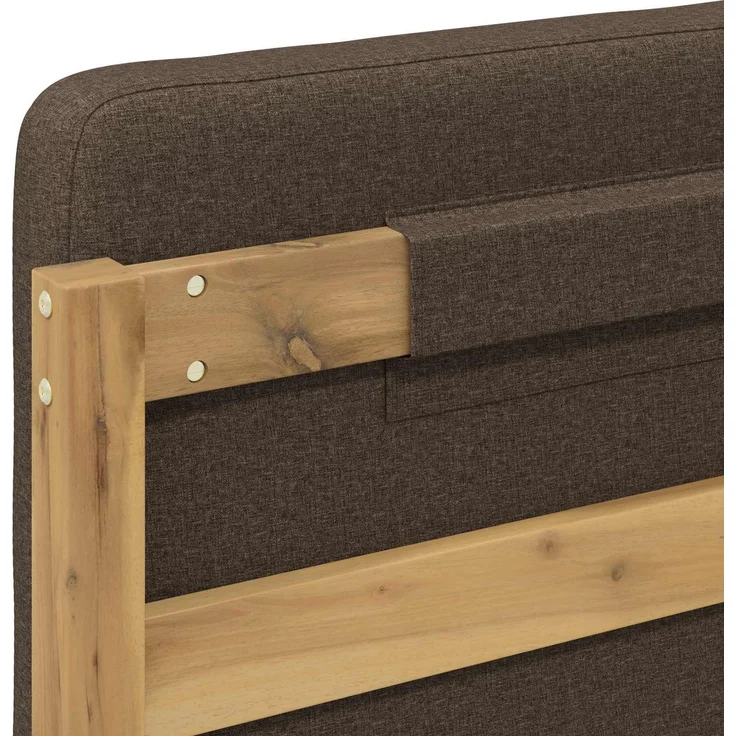 vidaXL Bettgestell mit gepolstertem Kopfteil Weiß gewaschen und Taupe 903985 – Bild 7