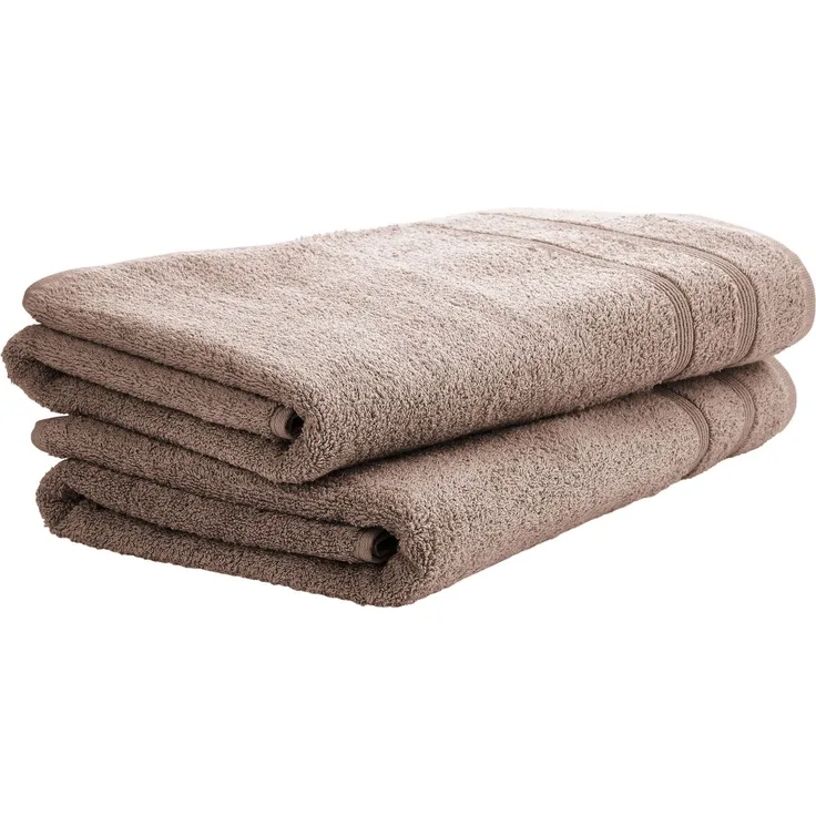 Uncover by Schiesser Duschtuchset Brooklyn - 2-teilig - 70 x 140 cm - Taupe