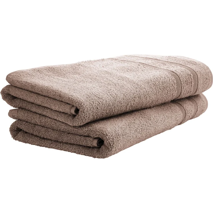 Uncover by Schiesser Duschtuchset Brooklyn - 2-teilig - 70 x 140 cm - Taupe – Bild 1