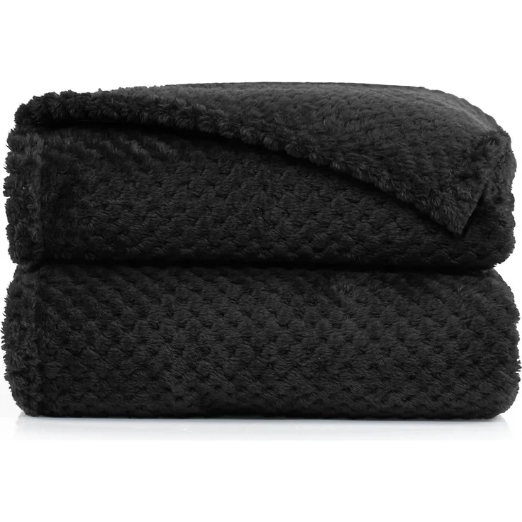 DecoKing Kuscheldecke 220x240 cm schwarz Decke Microfaser Wohndecke Tagesdecke Fleece weich sanft kuschelig skandinavischer Stil Henry – Bild 1