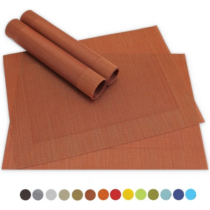 matches21 HOME & HOBBY Platzset Tischsets BORDA 4er Set Kupferfarben als Tischuntersetzer, (4-St), Abwaschbare Platzsets als Tischunterlagen für Ess-Tisch Tisch-Deko
