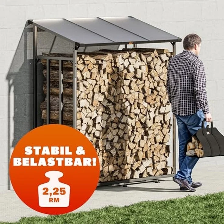 GARDEBRUK® Kaminholzregal XXL, mit wasserabweisender Abdeckplane – Bild 3