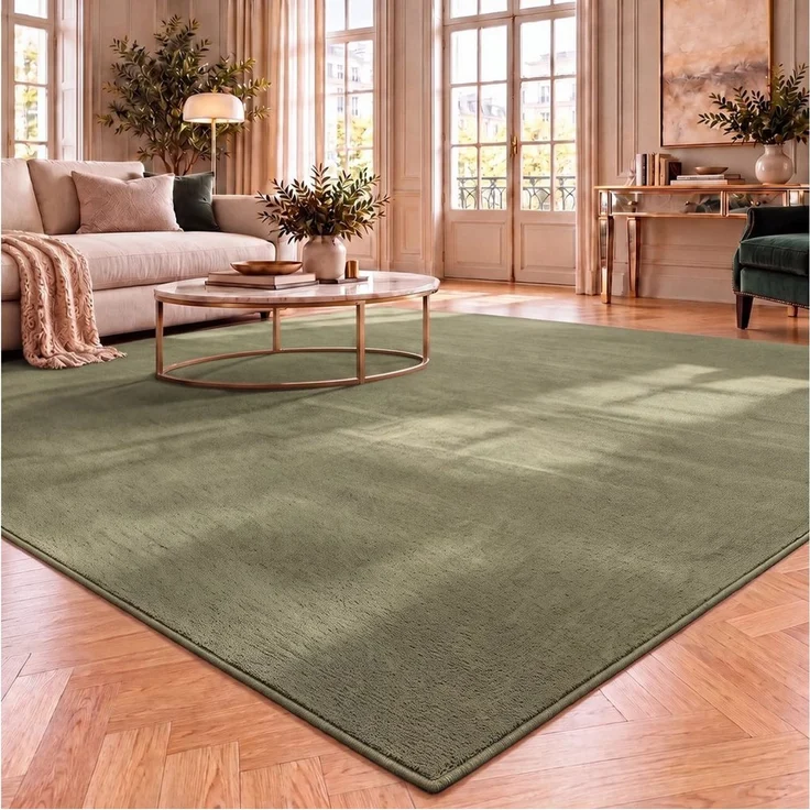 Vimoda Teppich Cozy Kurzflor Teppich – Angenehm warm & weich, waschbar & rutschfest, Rechteck, Höhe: 10 mm, Fellteppich Uni, Wohnzimmer, Schlafzimmer, kinderzimmer – Bild 1
