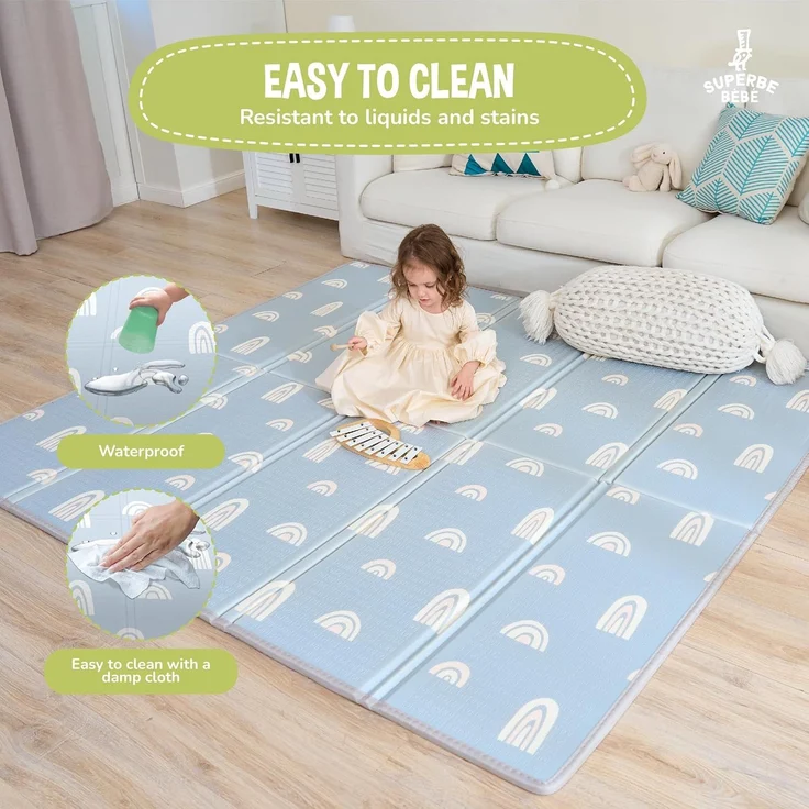 Krabbelmatte Baby Faltbar Spielmatte Kinder Spieldecke 180x200x1.5cm Krabbeldecke Für Baby - Babymatte Kindermatte - Schaumstoffmatte Kinderteppich- Spielteppich - Bodenmatte Kinder - Babygeschenk – Bild 8