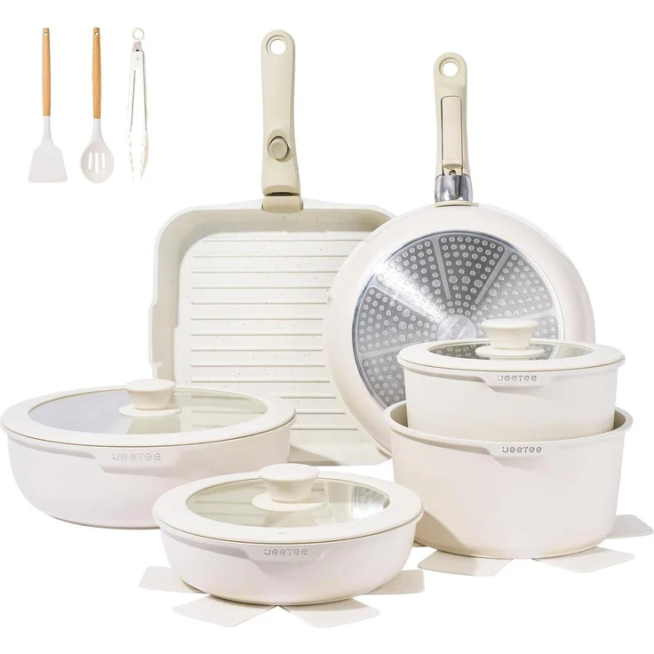 Topfset 25-teilig abnehmbarem Griff 20/26cm Pfanne 18/20cm Kochtopf 26cm – Bild 1