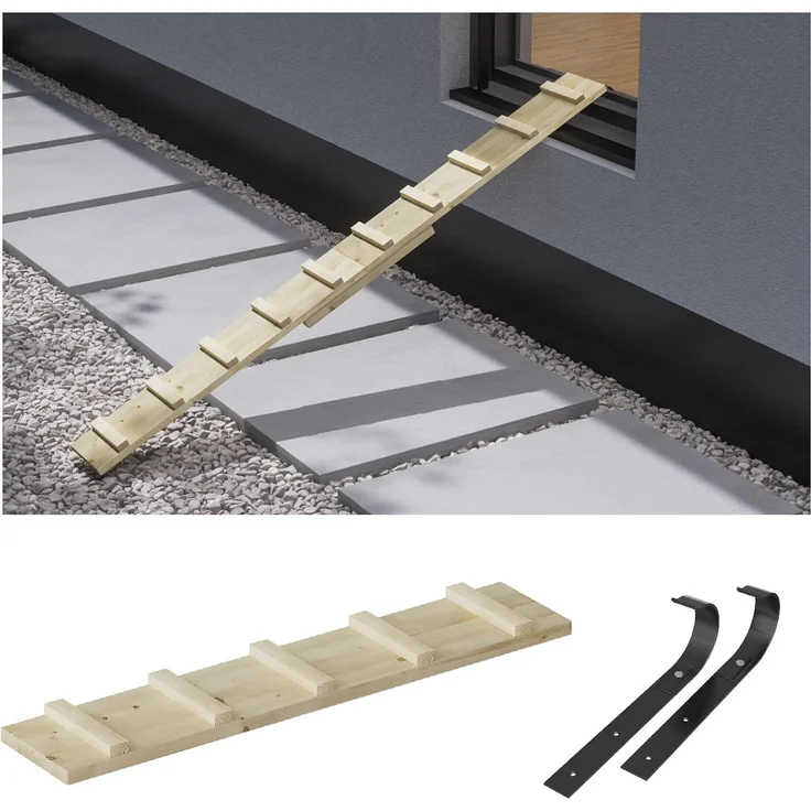 QLS Haustiertreppe Katzenleiter (VARIANTEN zur Auswahl), Katzentreppe Katzenstufe für Balkon 1,2 bis 6m mit Verbindungsstücken – Bild 1