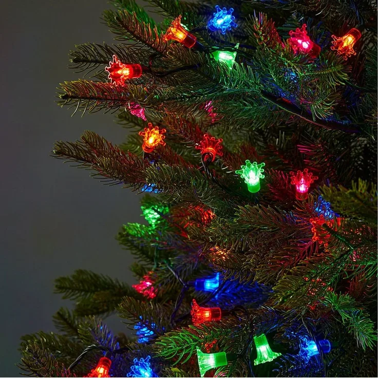 Lights4fun LED-Lichterkette 150er LED Retro Weihnachtsbaumbeleuchtung koppelbar