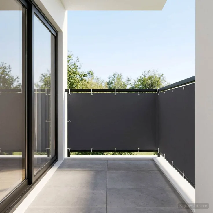 vidaXL Balkon Sichtschutz 150 x 200 cm Stoff mit PU-Beschichtung 42036662 – Bild 3