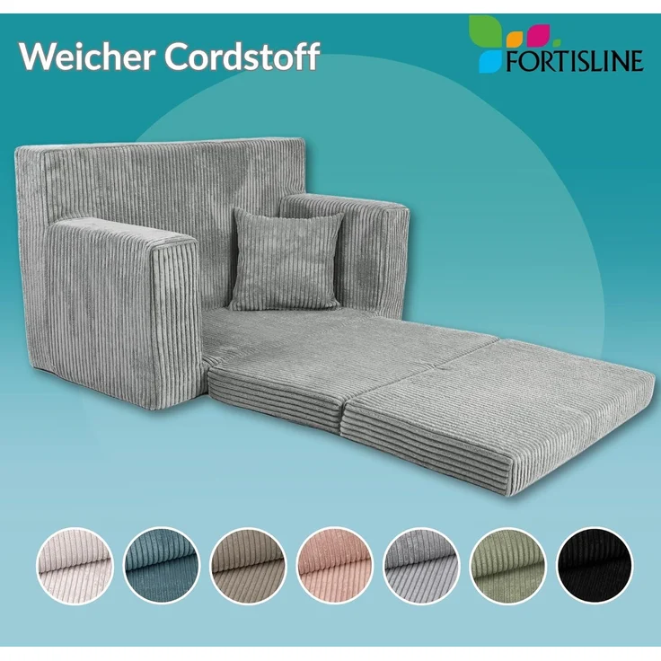FORTISLINE Kindersofa aus Schaumstoff mit abnehmbarem Bezug Kinderzimmer – Bild 5