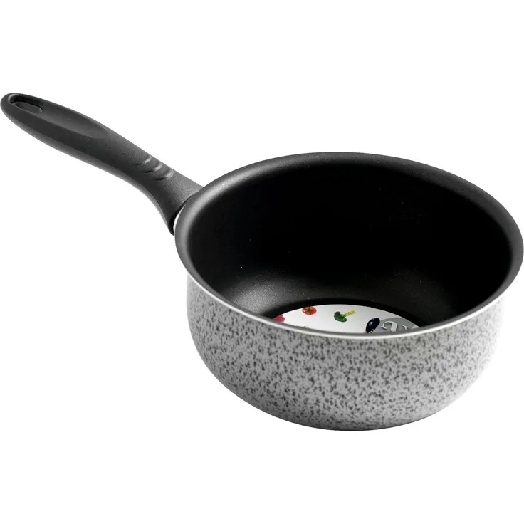 Home Salt Peper Kasserolle mit Griff, Antihaftbeschichtung, 16 cm, Aluminium, schwarz-grau